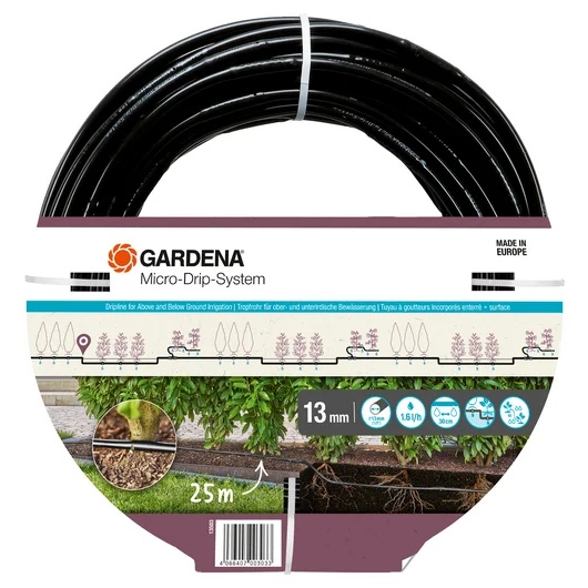 Tubo gocciolante già forato GARDENA mt. 25 interrato/superiore EX 13131
