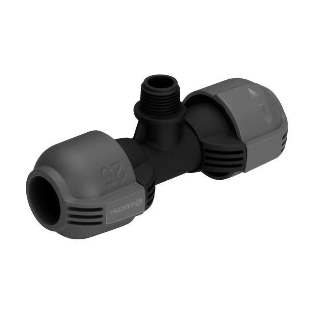Gardena attacco a T 25 mm + filetto 1/2'' maschio