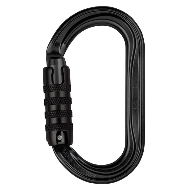 Moschettone PETZL Mod. OK Chiusura tipo TRIACT-LOCK di colore nero